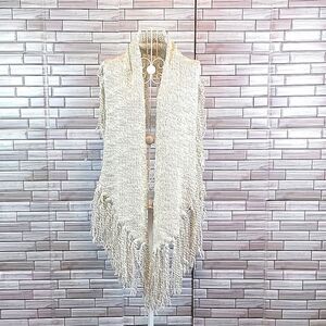 Mossimo ribbed knit scarf with tassel trim One Size